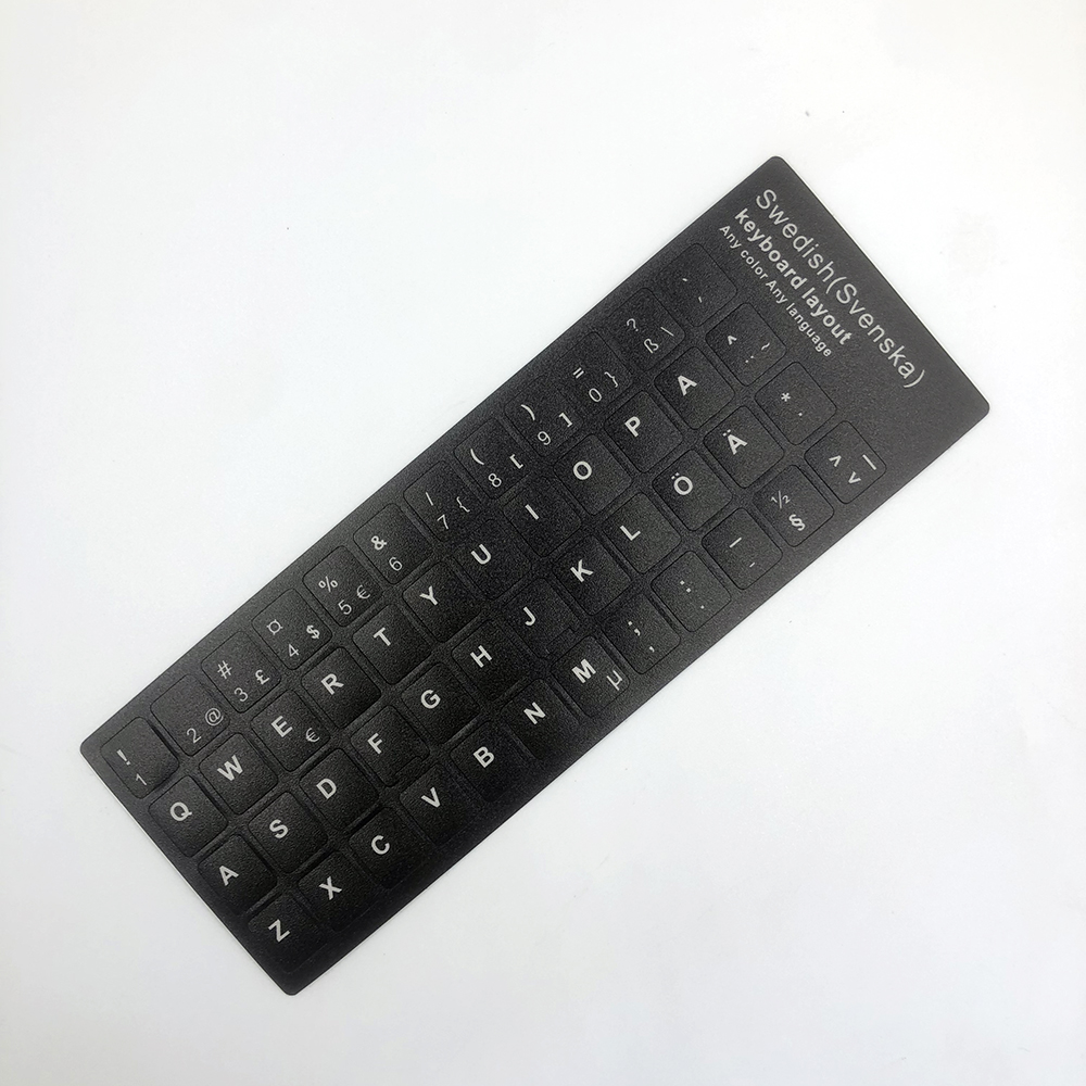 Schwedische polnische Farsi Niederländisch Italiano Deutsch Ungarisch Türkisch Dänisch Tastaturaufkleber Buchstaben-Alphabet-Layout: Blau