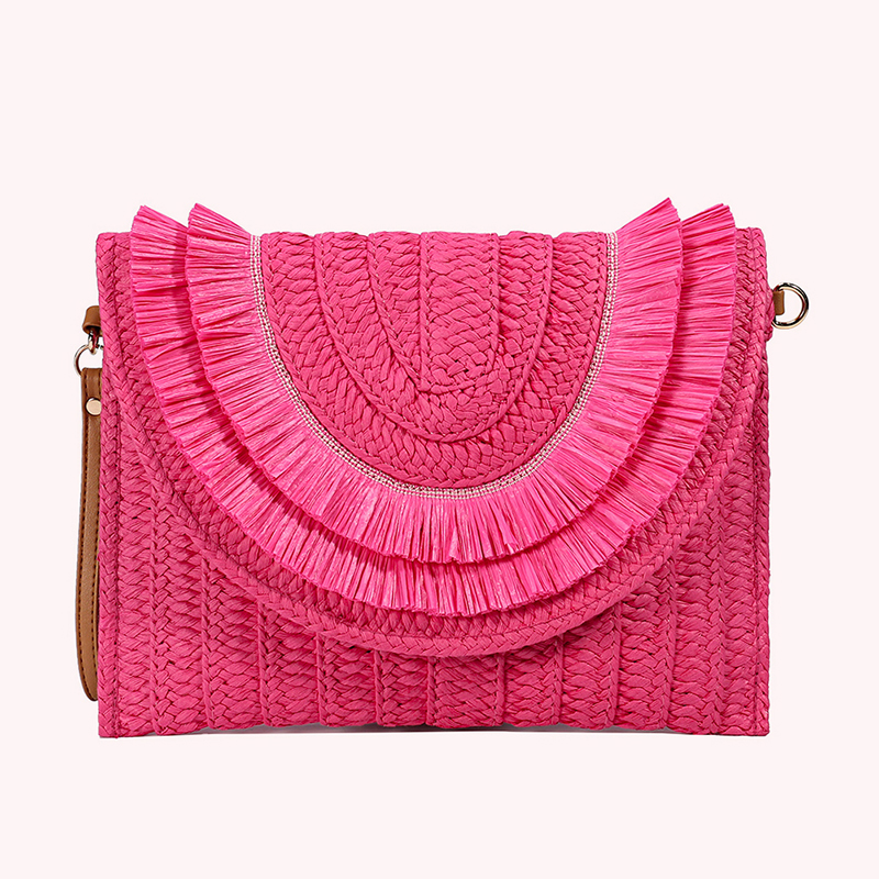 Bolsos tejidos de paja de rafia, bolsos de mano a la para mujer, bolsos de hombro tipo bandolera de verano para mujer, bolsos hechos a mano, bolso de playa: Castaño