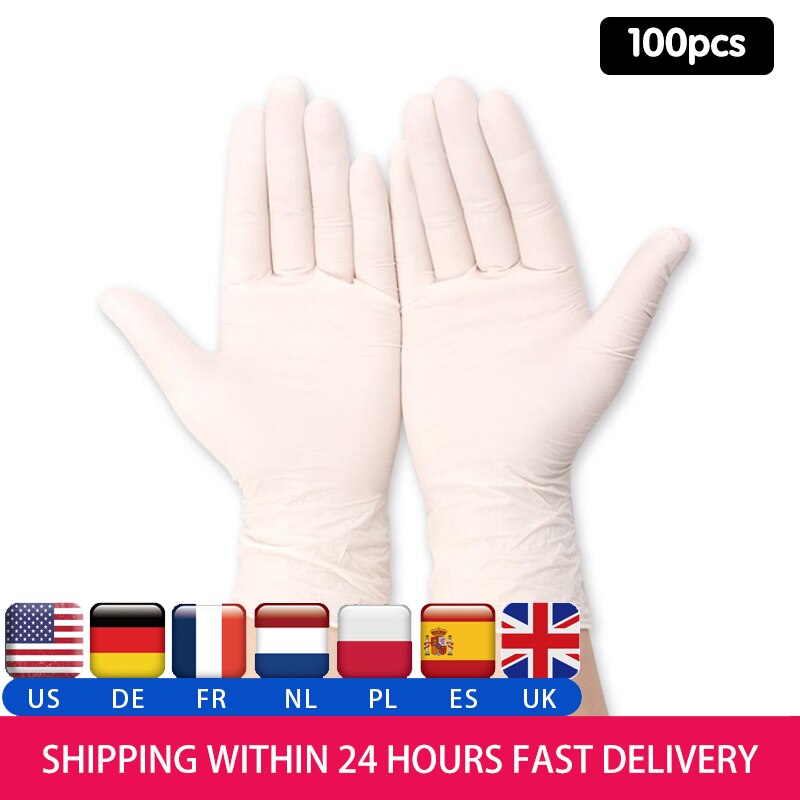 IMBABY 100pcs Disposable Latex Gloves Children Adult Non-Slip Durable Nitrile Gloves Acid & Alkali Rubber Glove Universal Gloves