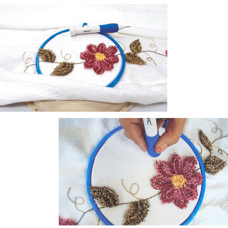 Lmdz 2 stk broderiramme sæt plast broderi stativ bøjle ring med holder støtte til 2 side broderi cross diy