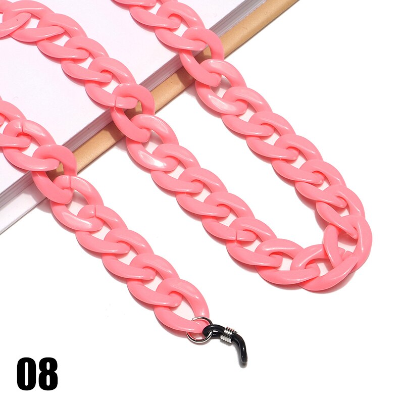 Mode Acryl Candy Kleur Zonnebril Kettingen Glazen Ketting Bandjes Ketting Chunky Lanyards Unisex Hals Brillen Strap: 8
