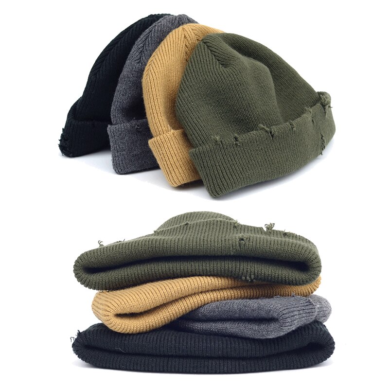 Docker Gebreide Hoeden Voor Vrouwen Gildkruid Mannen Beanie Hat Winter Retro Brimless Meloen Cap Manchet Docker Visser Mutsen Hoeden Voor mannen