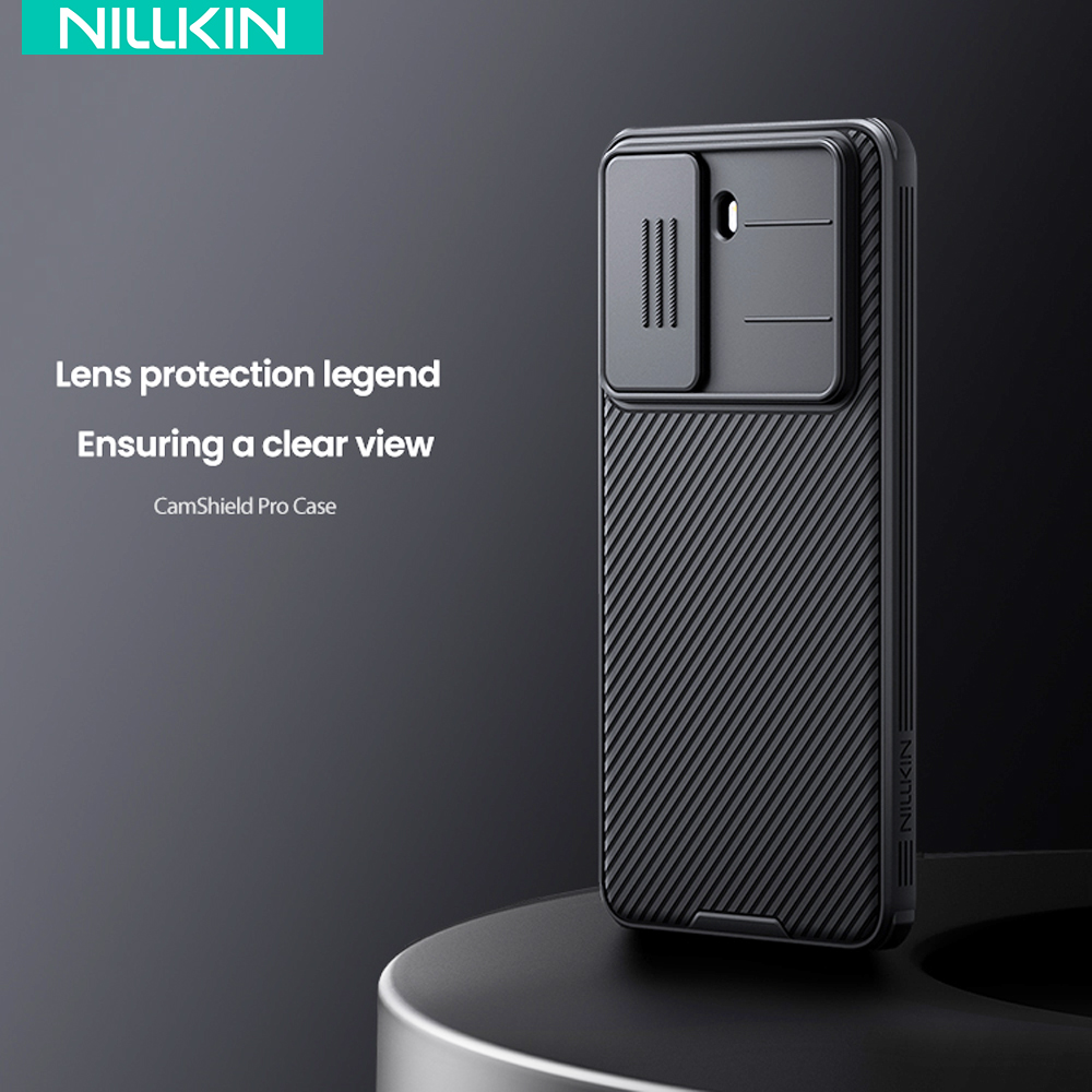 Nillkin CamShield Pro Case for Xiaomi Poco X7 Pro / Poco X7 Slide Camera Cover TPU+PC Hybrid Shockproof Diagonal Striped Texture