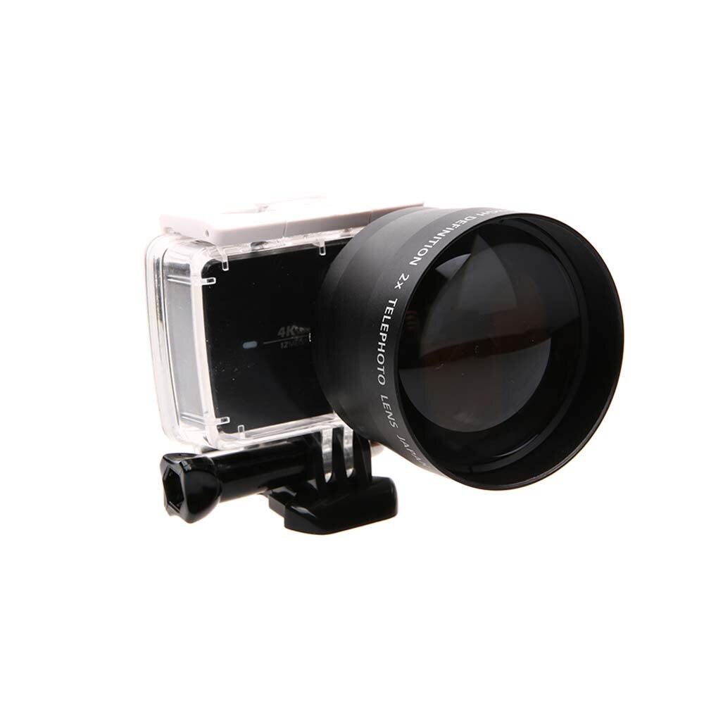 JINSERTA lente de Zoom de 52mm para cámara Digital Gopro, accesorio DSLR, lente de Zoom 2,2x, teleobjetivo para Gopro Hero 5 6 3 + 4 Xiaoyi 4Ki