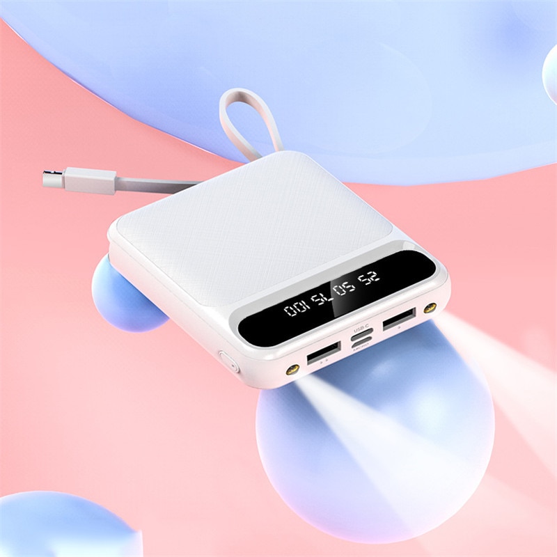 30000mAh Power Bank LCD Digital Display Phone Fast Charger LED Lighting Portable Outdoor Travel Powerbank for All Smartphones