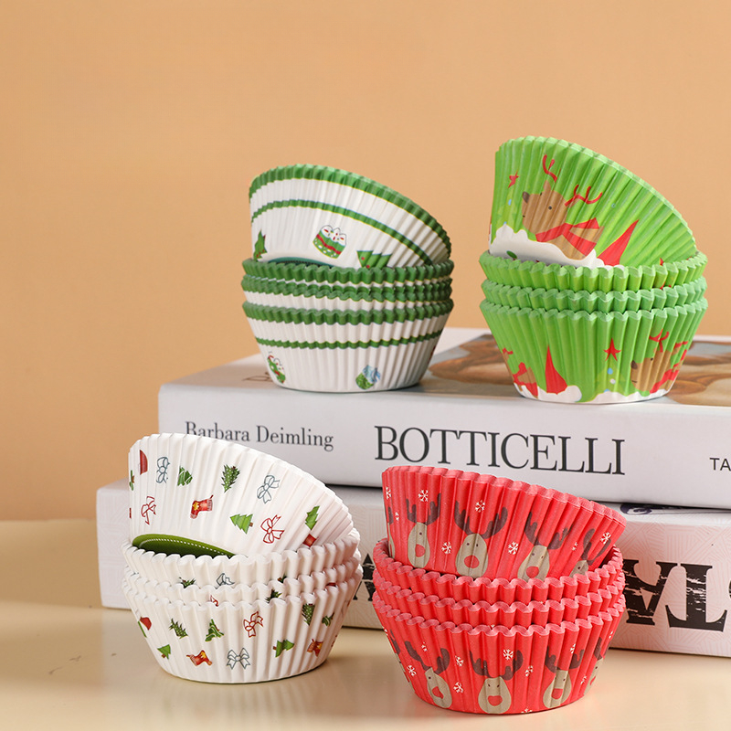 400 stuks taartpapierhouder cirkel bakpapier lade cupcake liners kopjes pan party muffin wegwerp kersttaart papierlade