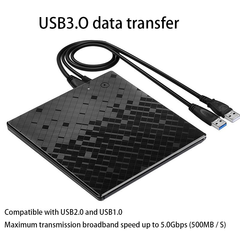 USB3.0 External CD DVD Burner, Portable Computer External Universal Mobile Drive, for Laptop / Desktop