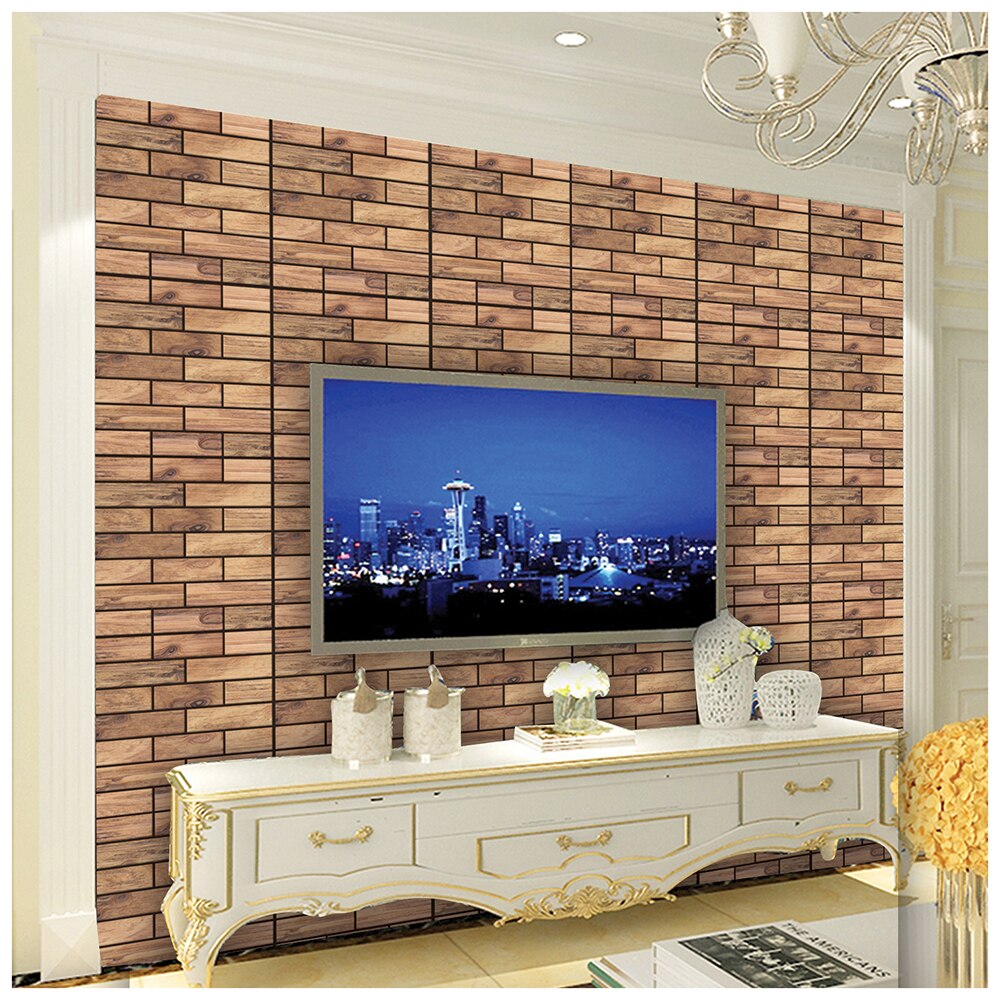 3D Grain Brick Wall Stickers Square Mosaic Stick Tile DIY Arts Crafts Making Home Decoration Material: 2