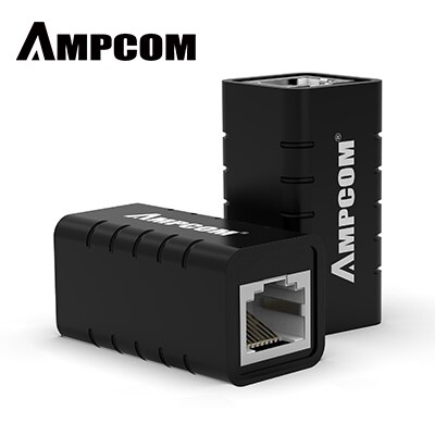 AMPCOM 1pz RJ45 Ethernet adattatore 8P8C Femmina estensore LAN connettore inline gatto7/gatto6/gatto5e Cavo Ethernet- protezione contro i fulmini: CAT6   nero
