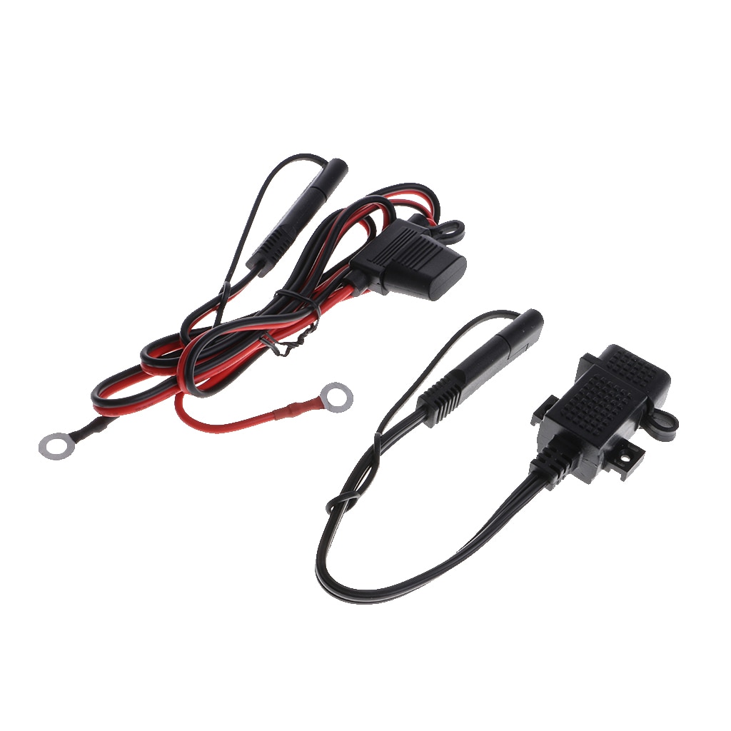 5V 3.1A Waterproof Motorcycle USB Port Socket Kit SAE To USB Adapter