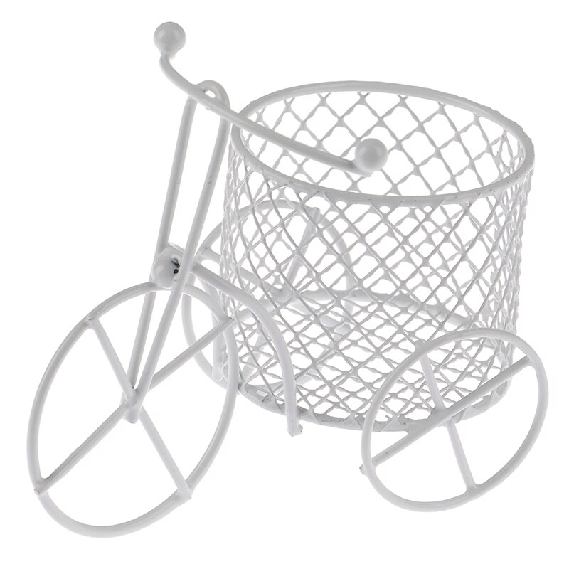 Leuke Iron Driewieler Art Decoratie Bruiloft Suiker Sieraden Container Opslag Houder Art Decoratie Kleine Items Container Party: WHITE