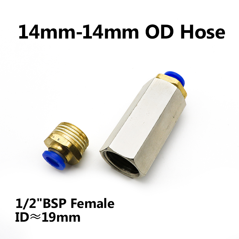 Pneumatic Check Valve Brass 4m 6mm 8mm 10mm 1/4 3/8 1/2 Inch Pipe Fitting Adapter Single Way Valve for Air Compressor Air Tube: CV-Blue-PC-14mm