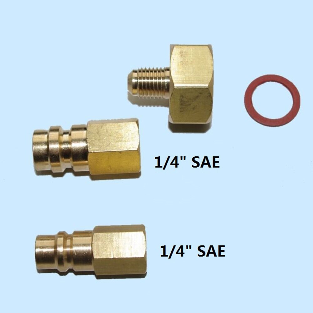 Koudemiddelen Adapter En Fluor Kurkentrekker Overdracht Connector Set Voor R134A 1/4 "Sae Draad W21.8 Tot 1/4'' Sae Connector