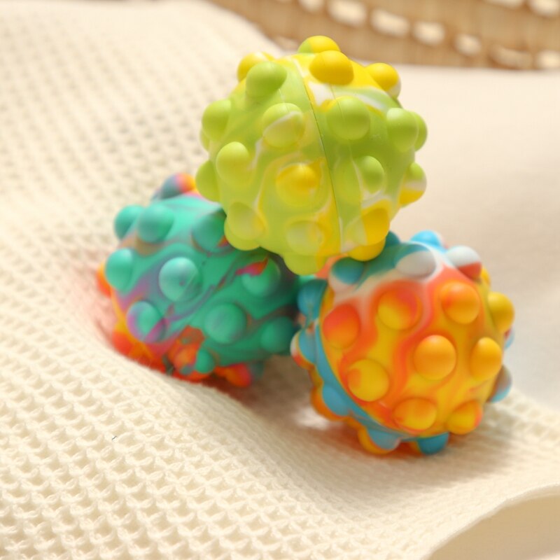 Nuovo arcobaleno Silicone pop palla decompressione Fidget giocattolo irritabilità sollievo spremere Mini palle autismo diversione giocattolo relax