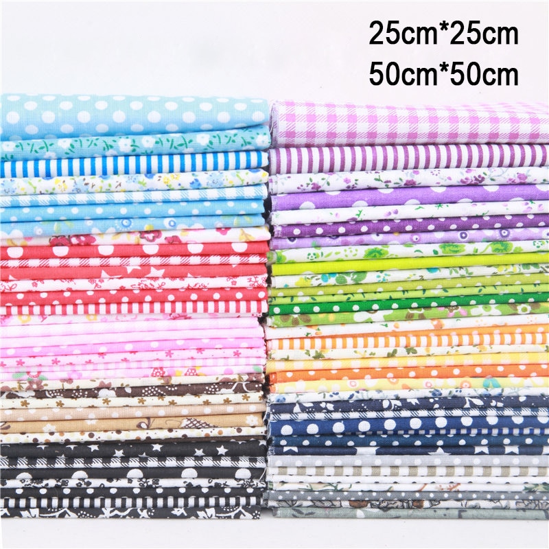 25 x 25cm 50 x 50cm sett bomullsstoff gjør-det-selv-sy quiltende dukkestoff til kjole patchwork blande stoff håndarbeid håndlaget materiale