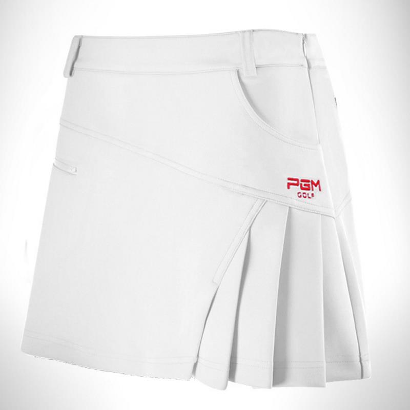 PGM Golf Skirt Women Badminton Table Tennis Short Skirts High Waist Pleated Sport Wear Short Skirt Golf Clothing: white / M