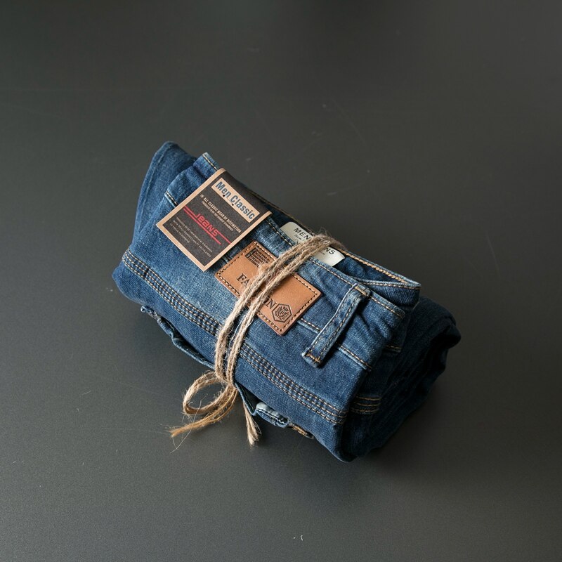Brand Autumn winter Men's Slim Elastic Retro Jeans Italy Classic Style Jeans Denim Pants Trousers Male Pants