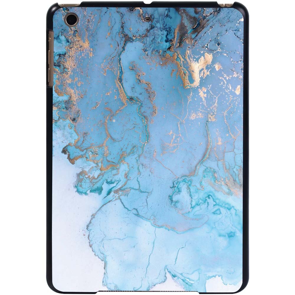 KK&LL For Apple iPad Mini 1/2/3 A1432 A1454 A1490 A1491 A1600 A1601 - tablet PC Plastic marble pattern Slim Stand Case Cover: blue oil pattern