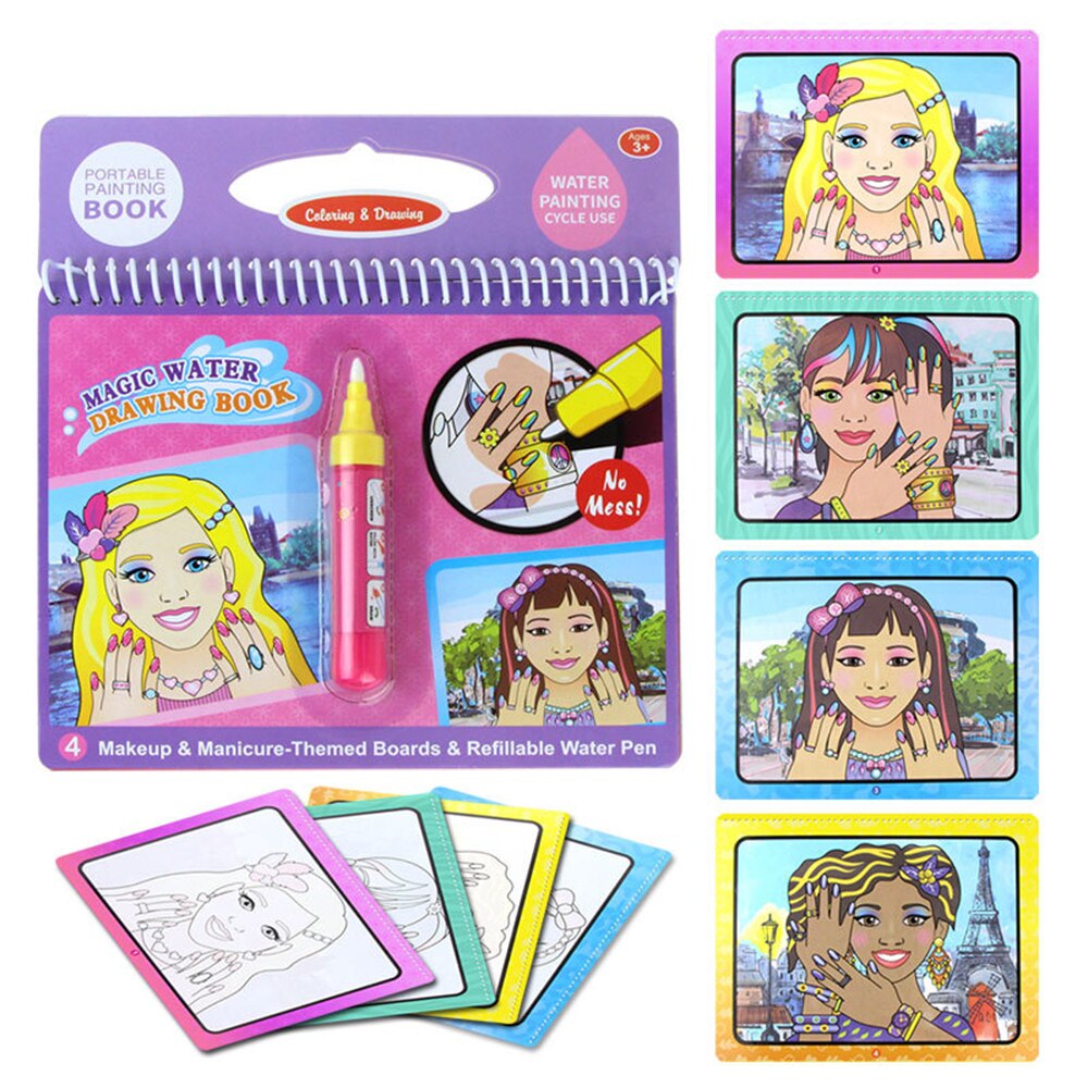 Mugoyrt Magic Water Drawing Kids Boek Kleuring Doodle & Magic Pen Tekening Speelgoed Vroegschoolse Educatie Voor Kinderen: Style 6