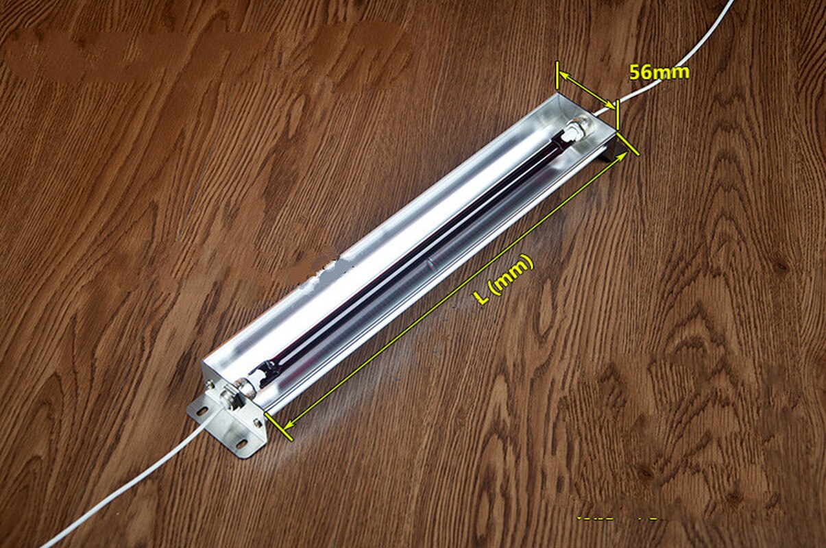 Infrarot-Heizlampe Kohlefaser Doppelrohr - 375mm 1200W Für Aushärtung & Heizung