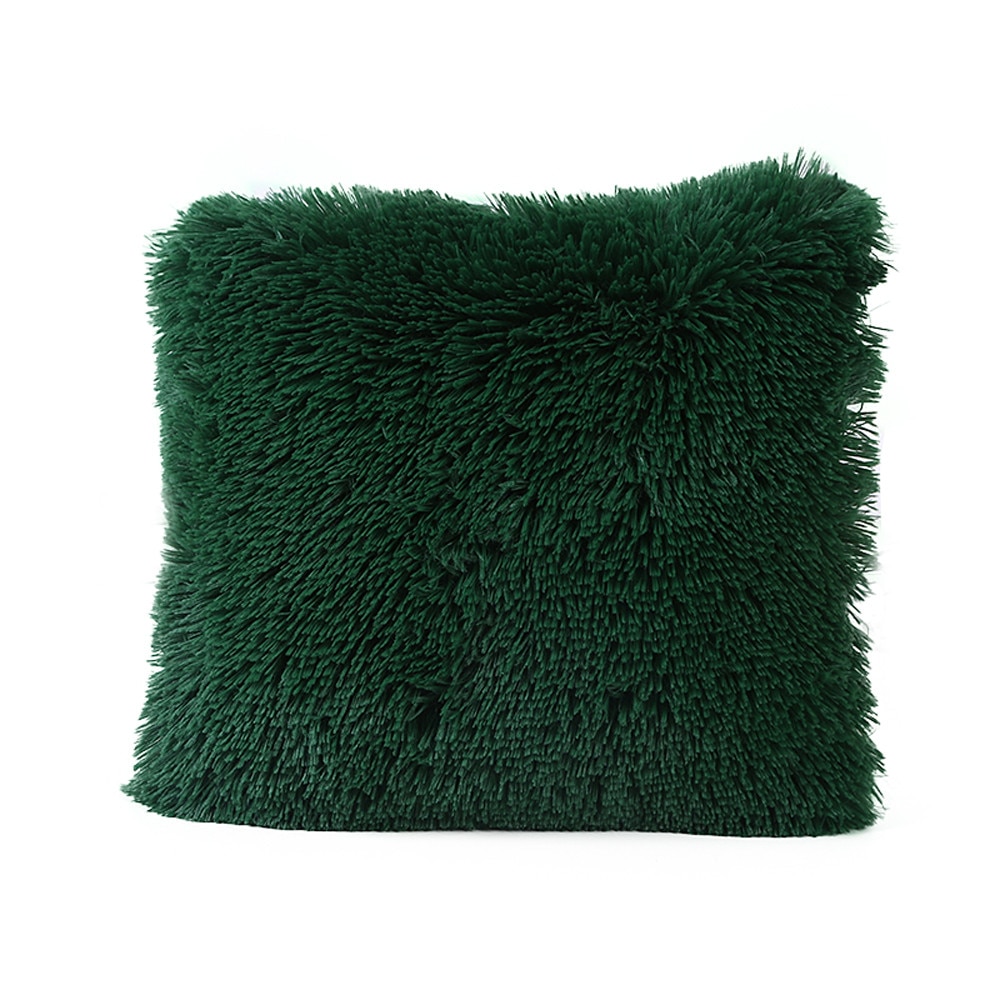 Pluizige Zachte Pluche Vierkante Kussen Huiselijke Comfortabele Kussens Geval Bank Taille Sierkussen Cover Home Decoratieve Kussensloop