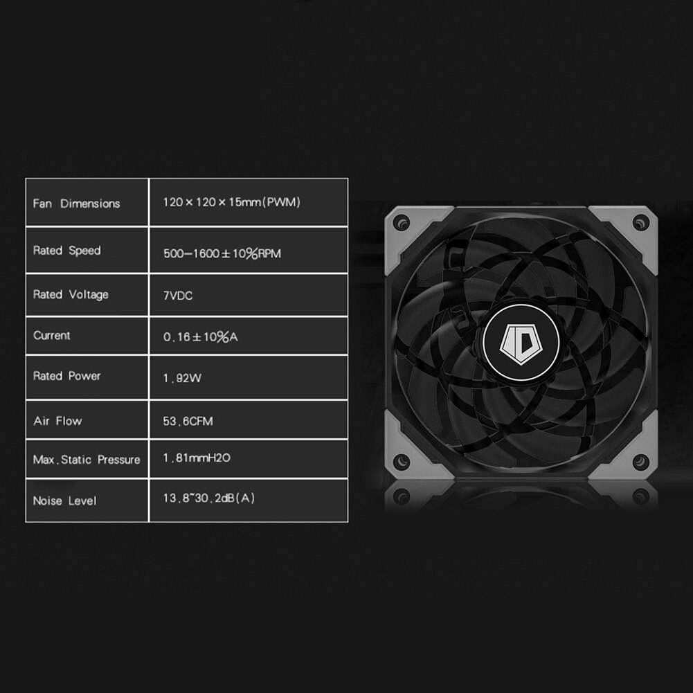 ID-COOLING 12015XT 120mm Ultra Slim Quiet PWM Fan Computer PC Case CPU Water Cooler Ventilador
