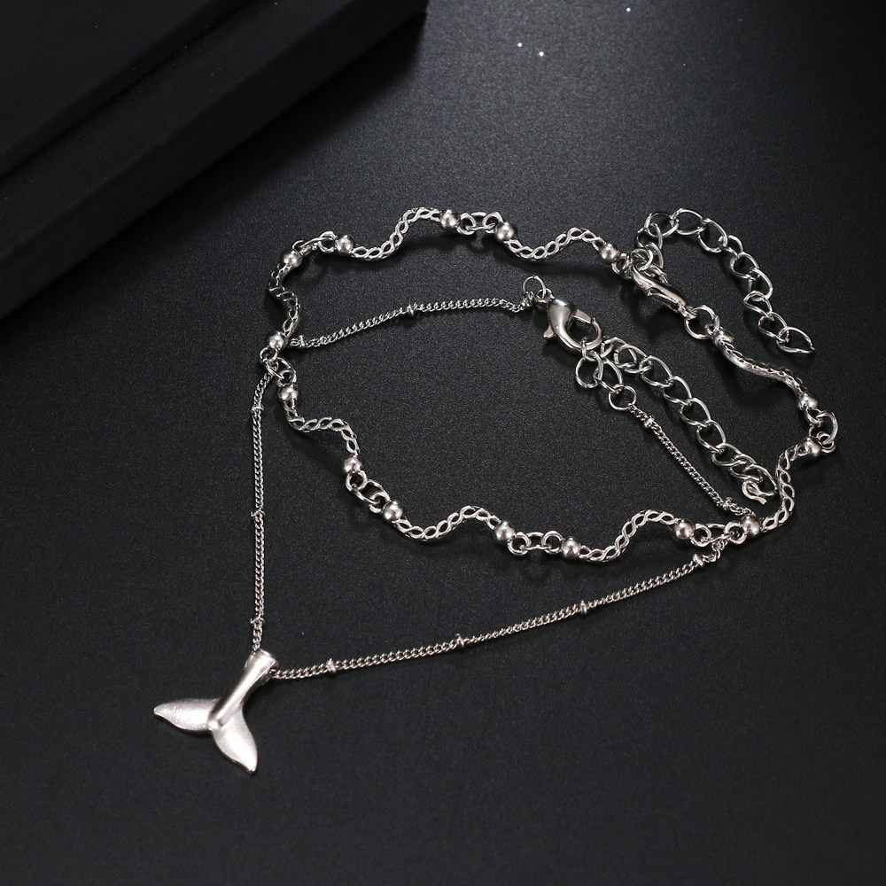 Bohemian Meerdere Lagen Mermaid Staart Gebogen Golf Kralen Enkelbanden Voor Vrouwen Vintage Been Enkel Enkelband Charms Armband Strand Sieraden