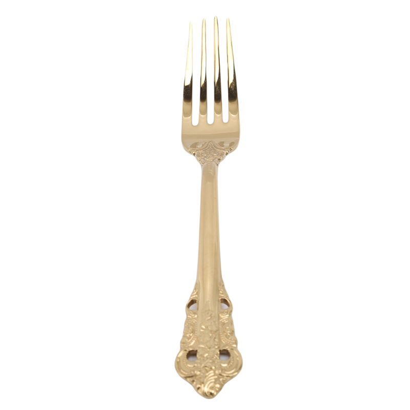 Cuillères et fourchettes à Long manche | Service de table rétro Vintage en relief en or sculpté, glaces thé cuillère à café articles de table pour la maison: Tea Fork