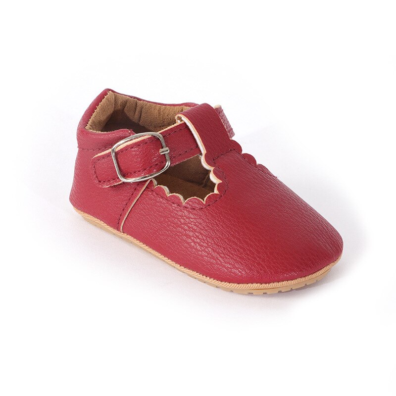 Spring and Autumn 0-1 Year Old Baby Toddler Shoes Casual Princess Shoes Baby Princess Shoes Rubber Sole Baby Shoes Toddler Shoes: Burgundy / 12CM(6-12M)