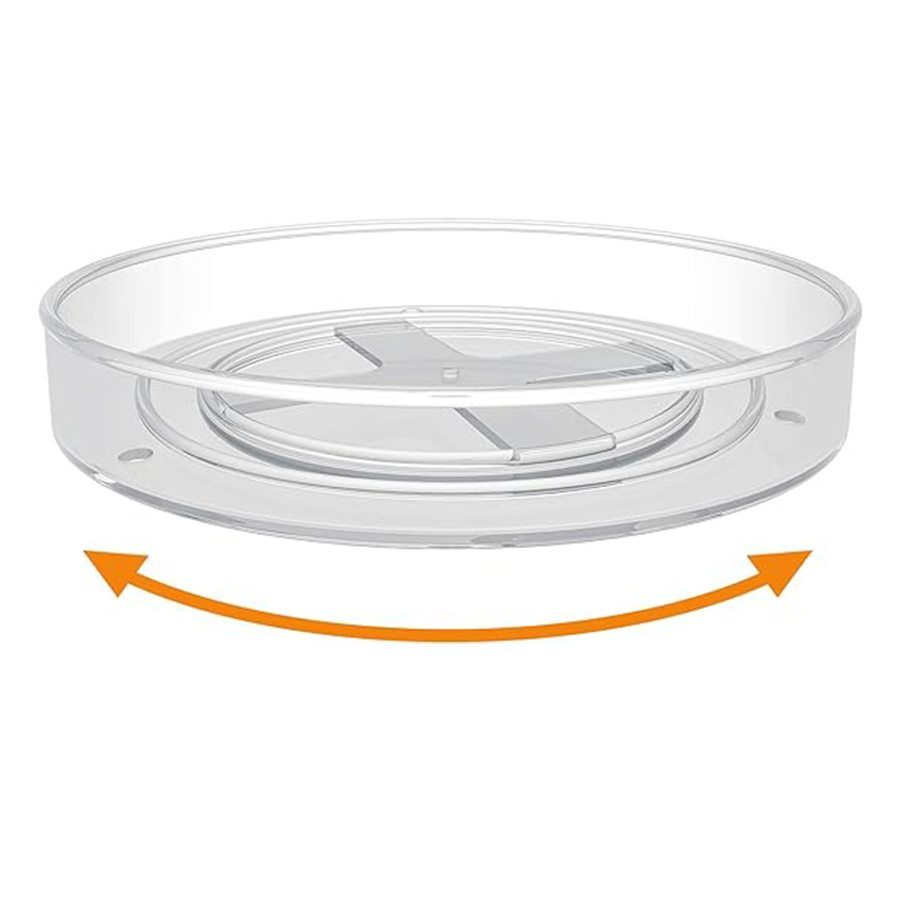 Plateau tournant en plastique, plateau rotatif pour armoire, cuisine, salle de bain, stockage des aliments, organisation et organisateur de stockage