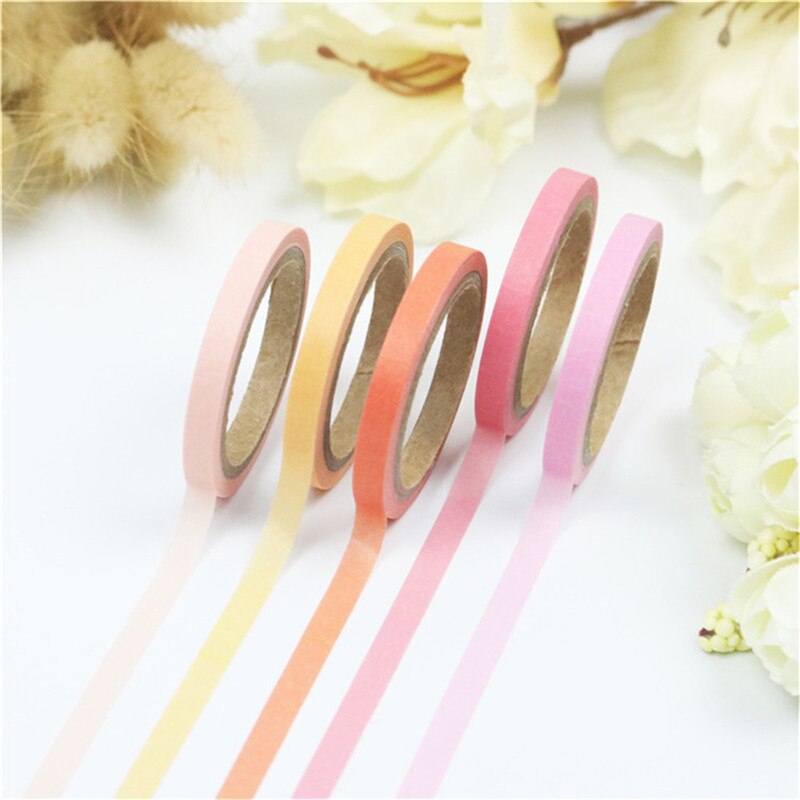 20 Rolls Set Solid Slim Washi Tape Regenboog Zelfklevende Masking Tape Voor Scrapbooking Diy Stationaire Kerstcadeau Decoratie