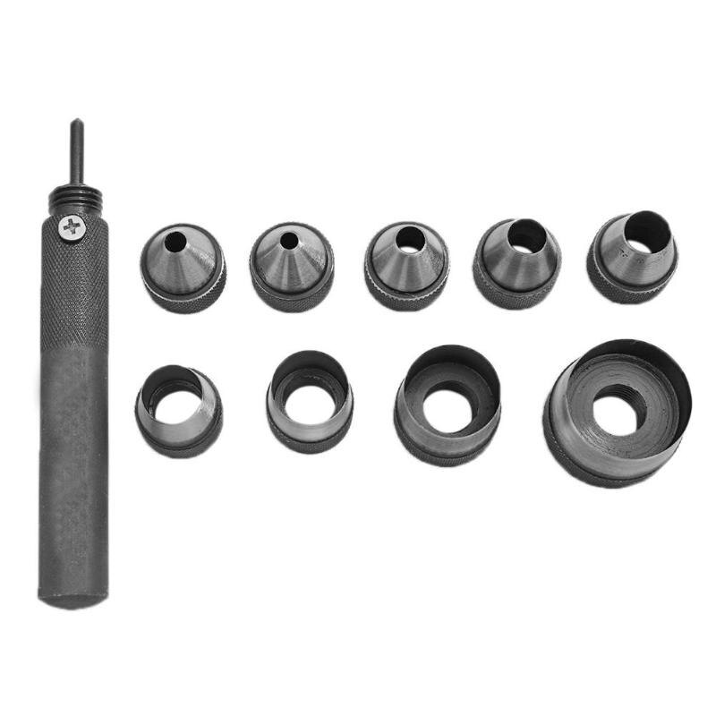 10pcs Heavy Duty Hollow Punch Kit Tool Set Gasket Leather Rubber soft brass washer and gasket Punching Holes Perforating Tools