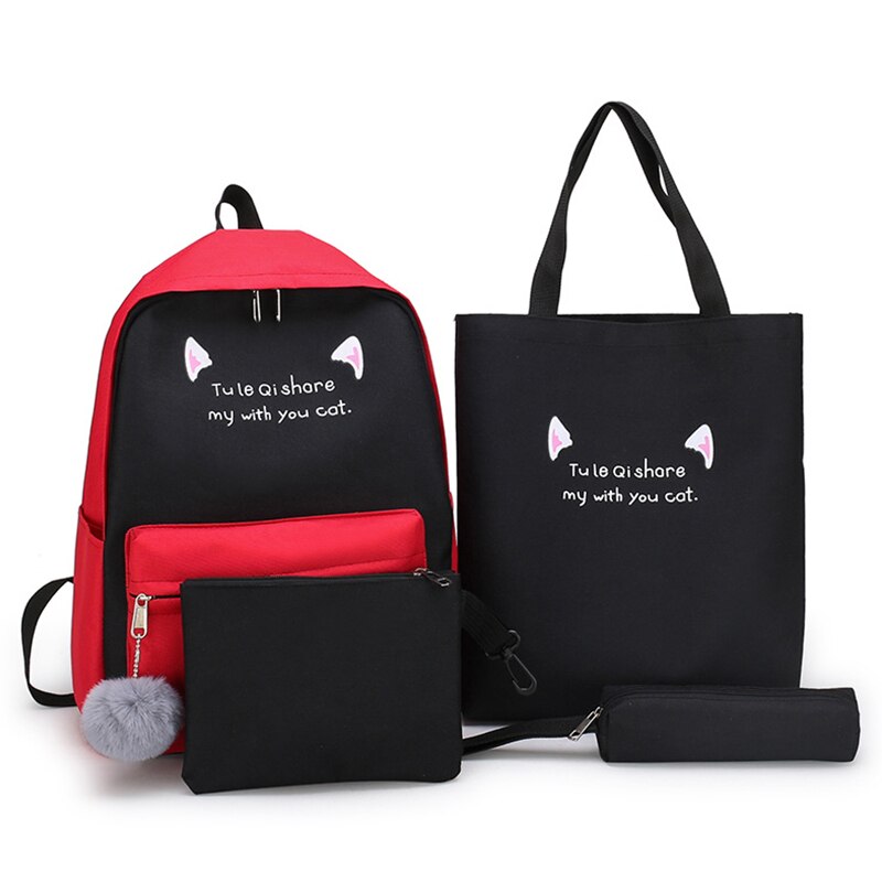 Lindas Mochilas escolares de colores mezclados para adolescentes, chicas, Mochilas para niños, bolsa de viaje, 4 unidades, Mochilas escolares de