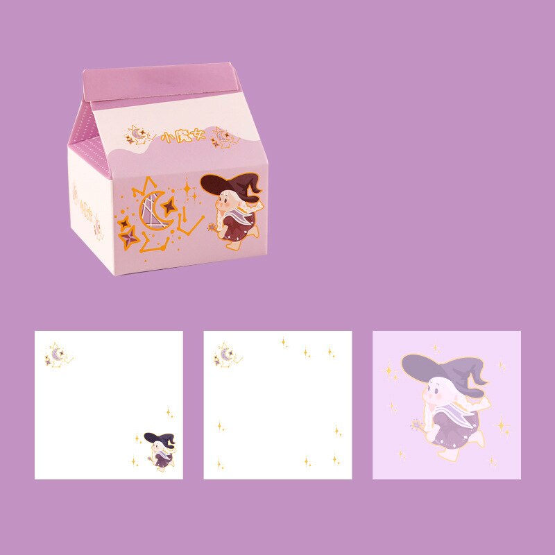 Post-It Notes Leuke Melkpak Scrapbooking Stickers Stationaire Kantoor Schoolbenodigdheden Chinoiserie Papier Memo Pad Kleverige Label: Purple