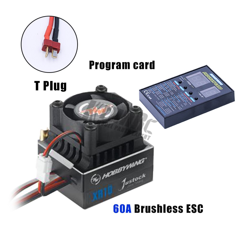 Hobbywing Xerun XR10 Justock 60A Sensored Brushless ESC Speed Controller for 1/10th 1/12thTouring Car/Buggy: T ESC CARD