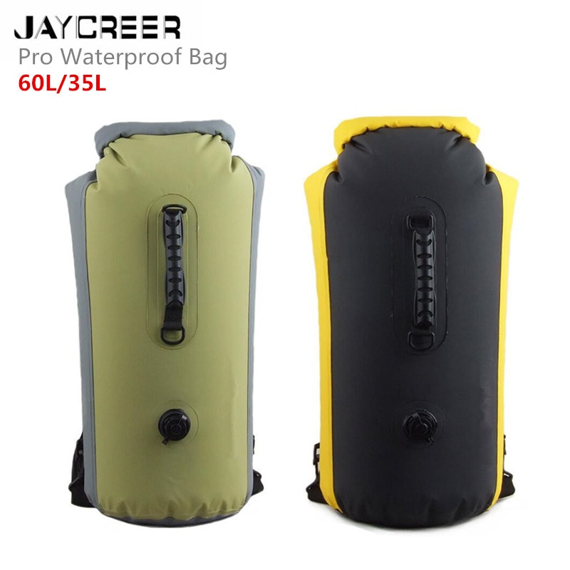 Jaycreer Waterdichte Dry Bag Rugzak Capaciteit: 35L 60L Waterbestendig Lichtgewicht Rugzak Met Handvat-Drijvende