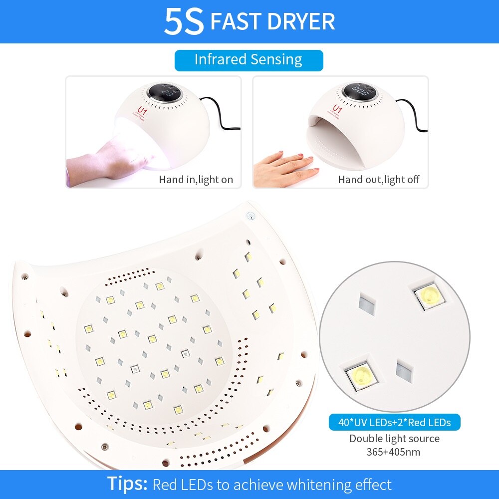 84W Nagel Droger Uv Led Nail Lamp 42 Led Lampen Gel Polish Curing Lamp Met 30 S/60 s/120 S Timer Lcd Display Nagels Droger Manicure