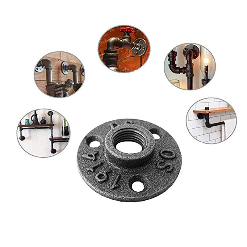 DN15 1/2 "DN20 3/4" Gusseisen Flansche Temperguss Industrielle Rohr Armaturen Auspuff Zauberstab Montieren Boden Flansch Stück