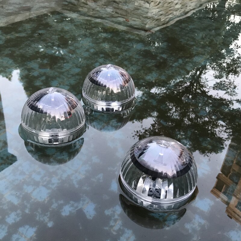 Udendørs flydende undervands kuglelampe led solcelledrevet farve skiftende swimmingpool fest natlys til gård dam haven: Varm hvid