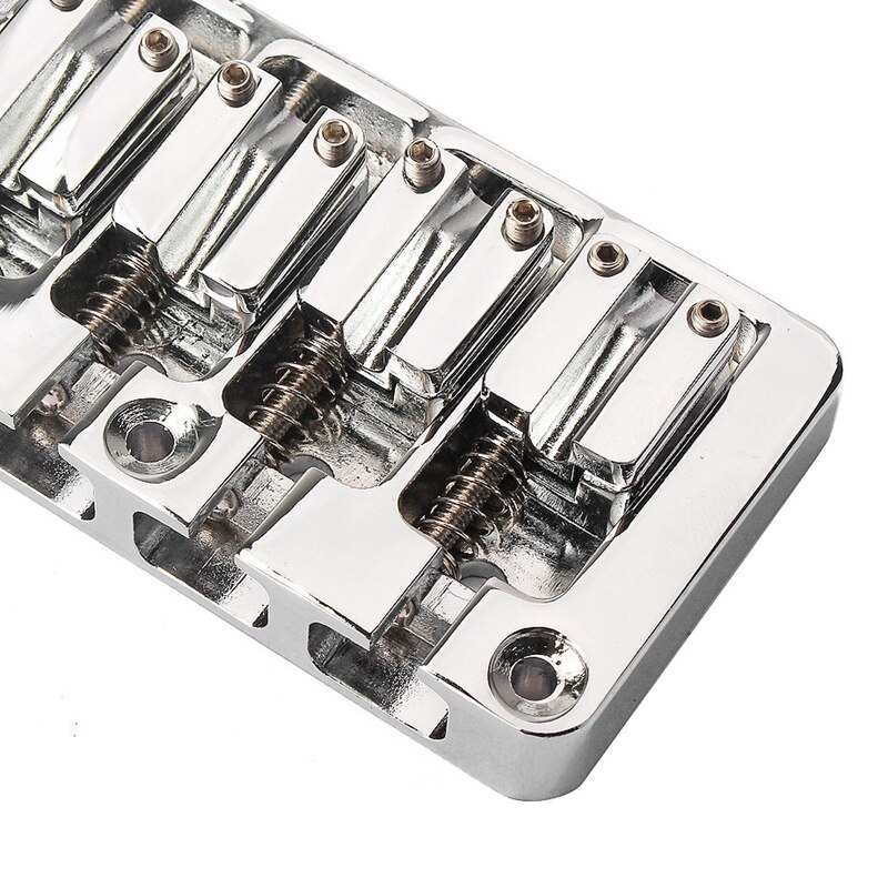 6 String Bass Bridge Bass String Bridge Vaste Hardtail Bridge Verstelbare Zadel Chrome Snaarinstrument Accessoires