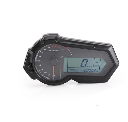 ELING Snelheidsmeter, universele motorfiets 12 V digitale snelheidsmeter, kilometerteller, toerenteller, brandstofniveau, 7 achtergrondverlichting