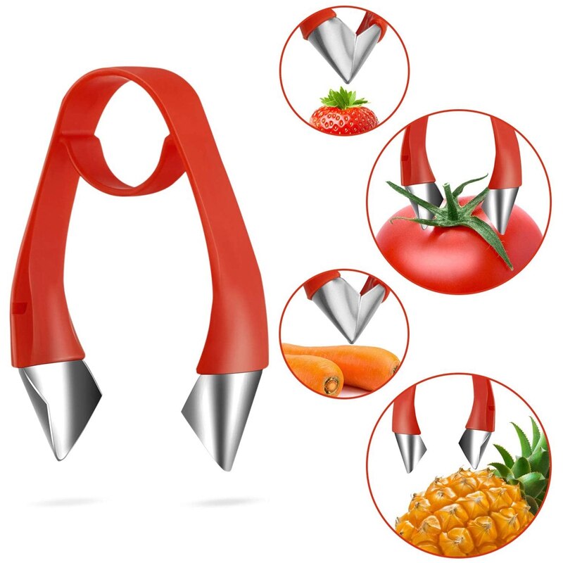 2 Pieces Cherry Pitter Remover Handheld Cherry Pitter Stoner and Strawberry Stem Remover Strawberry Huller