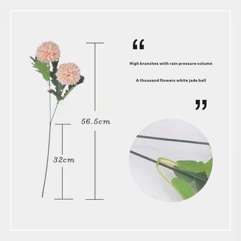 2 hoofden Kleine Hortensia Chrysant boeket Bloemen Valentijnsdag Nep Bloem Bal voor Home Decor Kunstmatige Bloemen