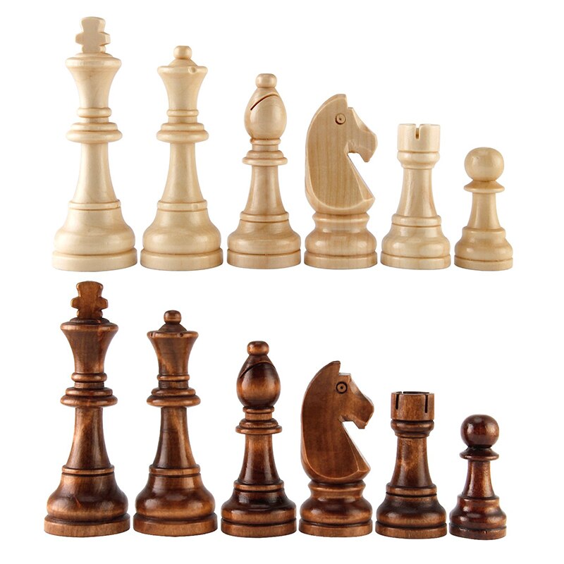 Wooden Chess Pieces Complete Chessmen International Word Chess Set Chess Piece Entertainment Accessories