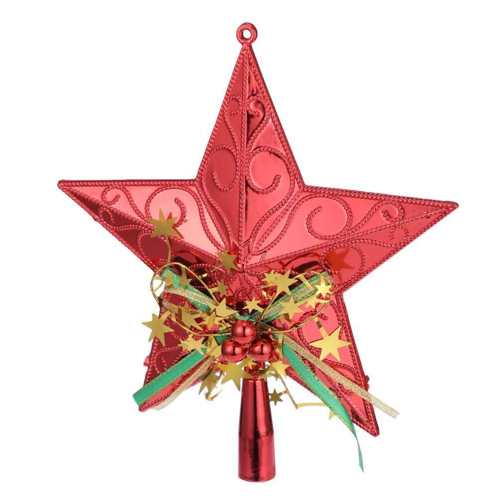 20Cm Kerstboom Ster Topper Glinsterende Kerstboom Decoratie Ornamenten (Golden): Red
