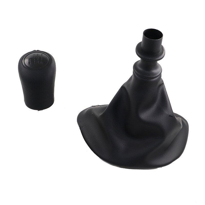 6 Speed Manual Black & Lederen Auto Shift Pookknop Hendel Gaitor Boot Cover Voor Mercedes Benz W639 Vito 2003 -: set