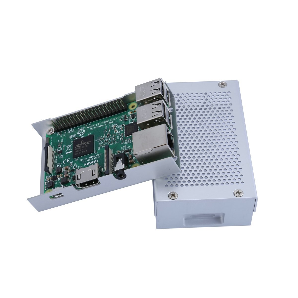 Raspberry Pi 3 Model B+ Case Aluminum Case Silver Case for Raspberry Pi 3 Model B