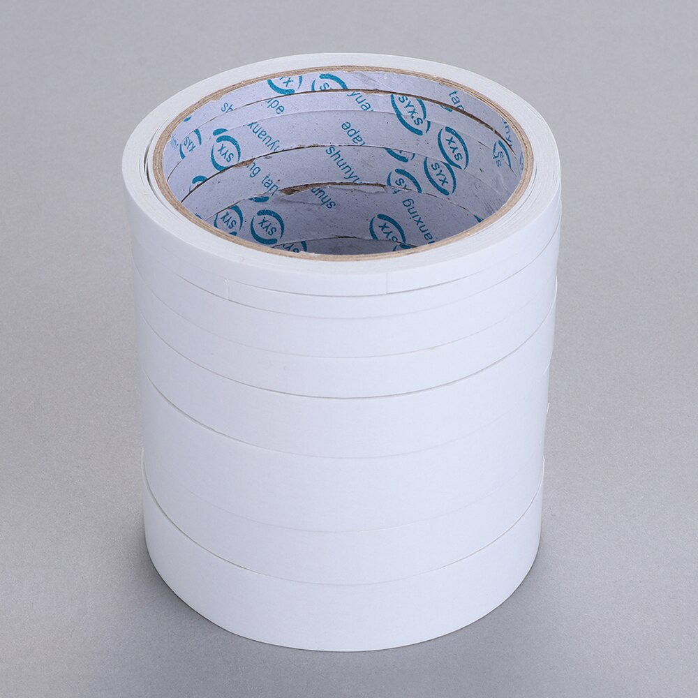 5Rolls 10M Lengte 5/10/15/20Mm Dubbele Geconfronteerd Krachtige Plakband Papier Dubbele sided Tape Voor Montage Bevestiging Pad Sticky