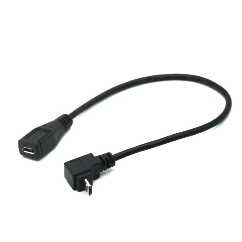 Micro USB 2.0 5Pin Male to Female M to F Extension connector Adapter Long plug Connector 90 Degree Right & Left Angled