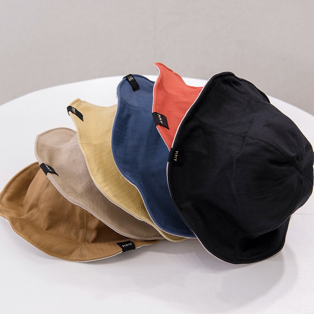 Barn pojkar tjejer sommar sol hattar enfärgade bomull baby hattar strand hatt hink hattar